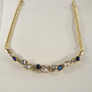 Banana Republic Blue Clear Geo Stone Necklace